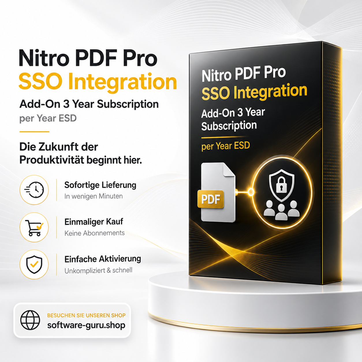 Nitro PDF Pro SSO Integration - Add On 3 Year Subscription per Year ESD