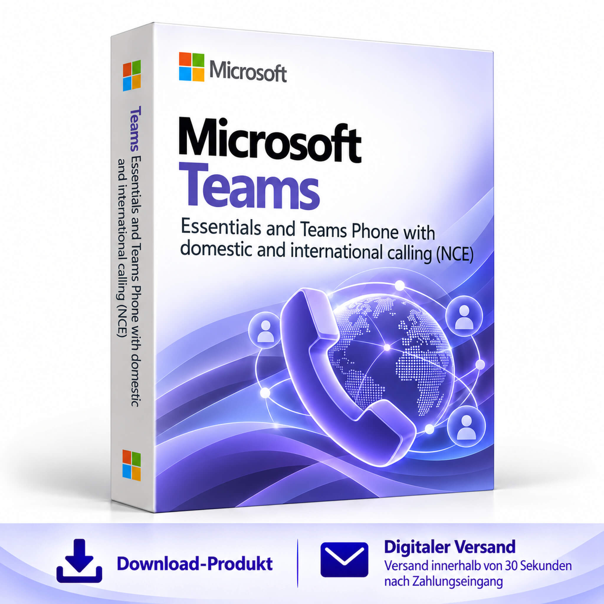 Microsoft Teams Essentials and Teams Phone with domestic and international calling (NCE)