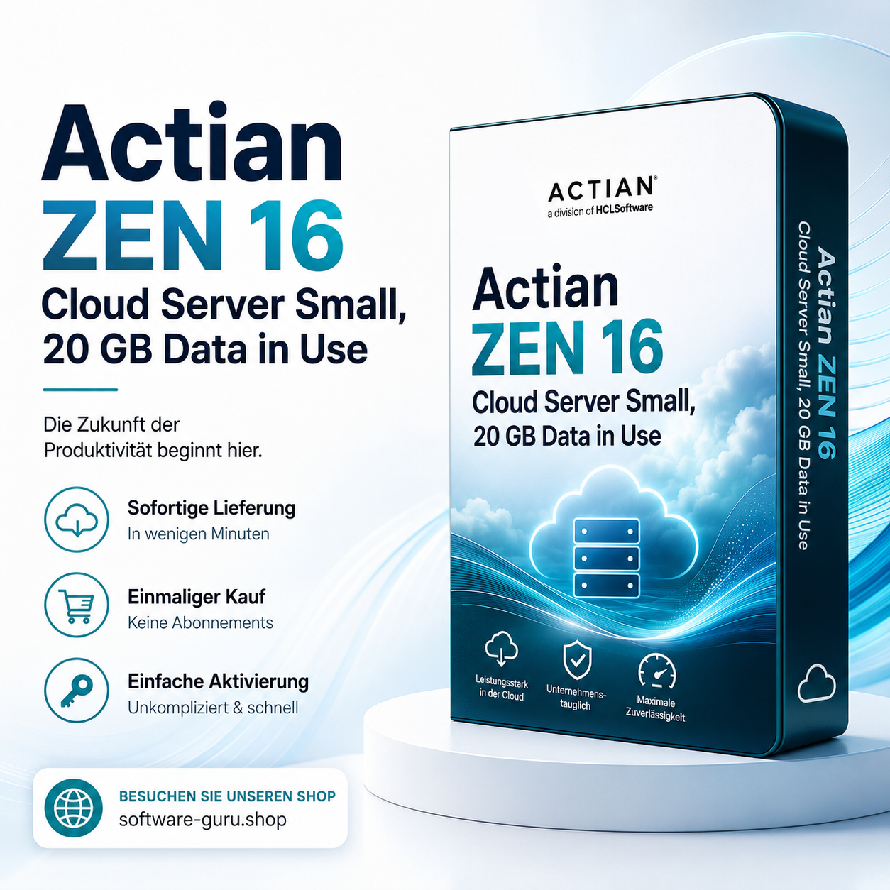 Actian ZEN 16 Cloud Server Small, 20 GB Data in Use