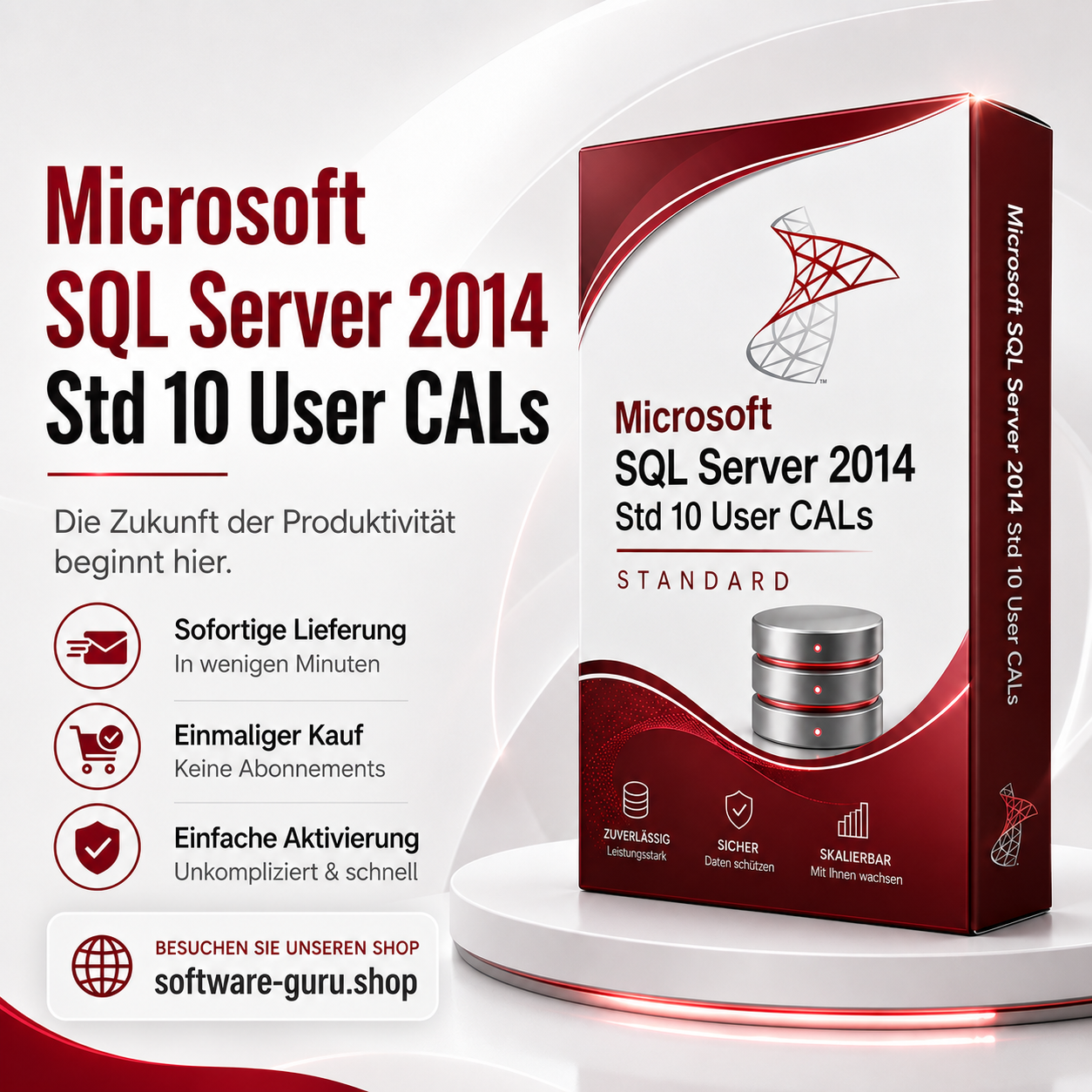 Microsoft SQL Server 2014 Std 10 User CALs