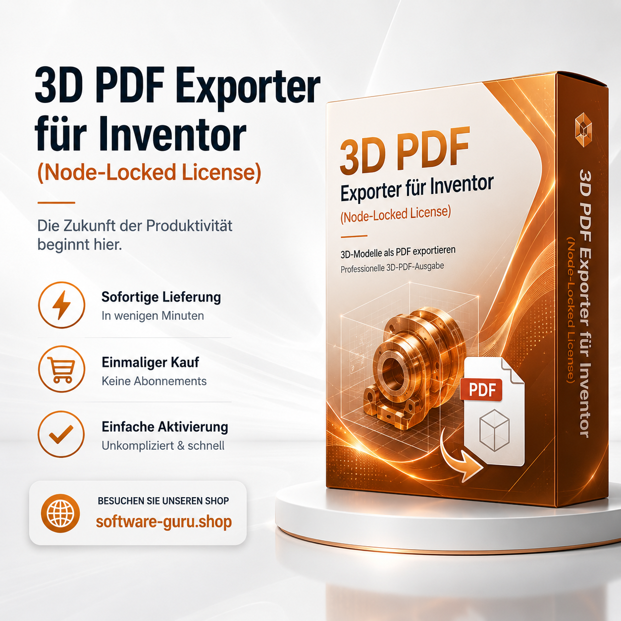 3D PDF Exporter für Inventor (Node-Locked License)
