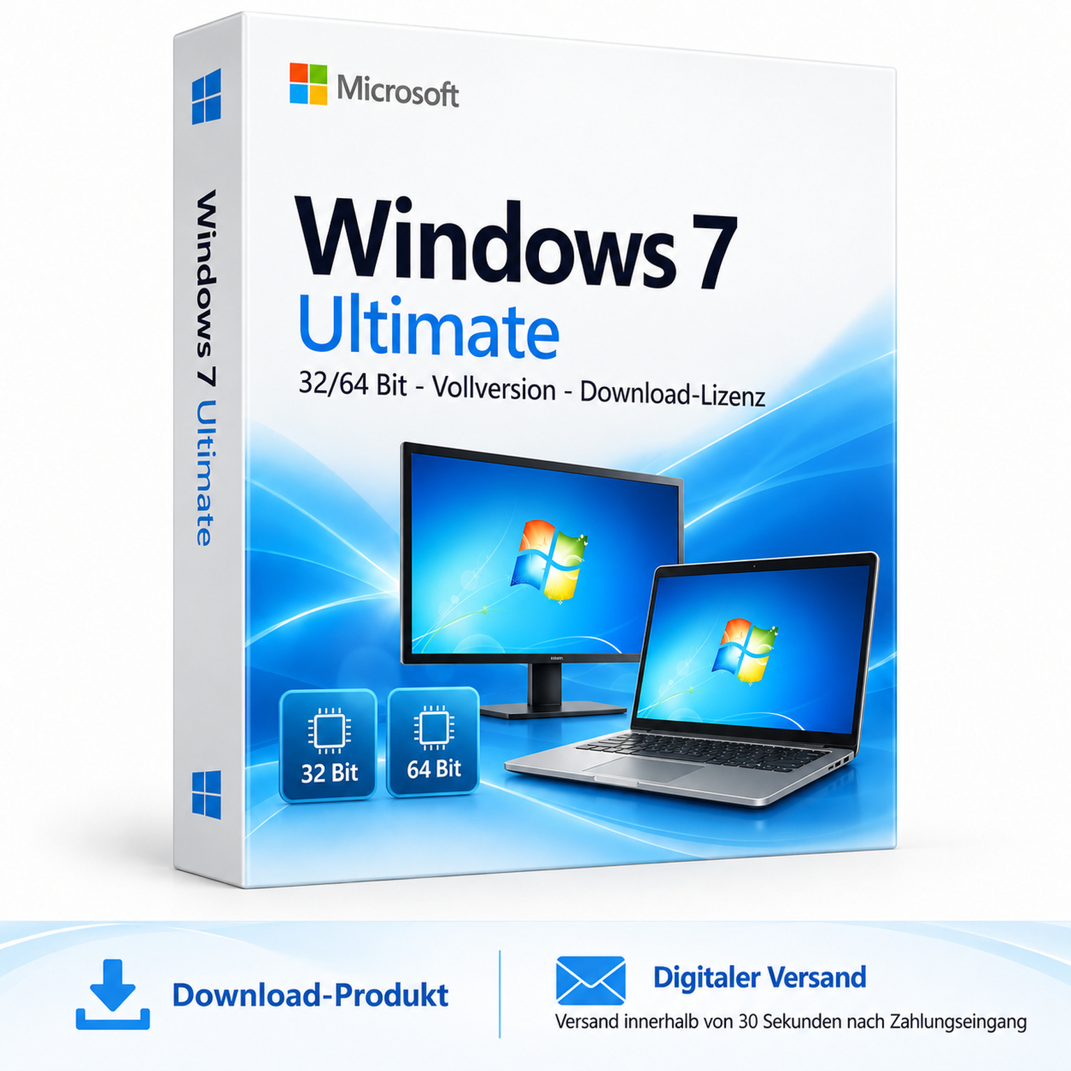 Windows 7 Ultimate 32/64 Bit Vollversion Download-Lizenz