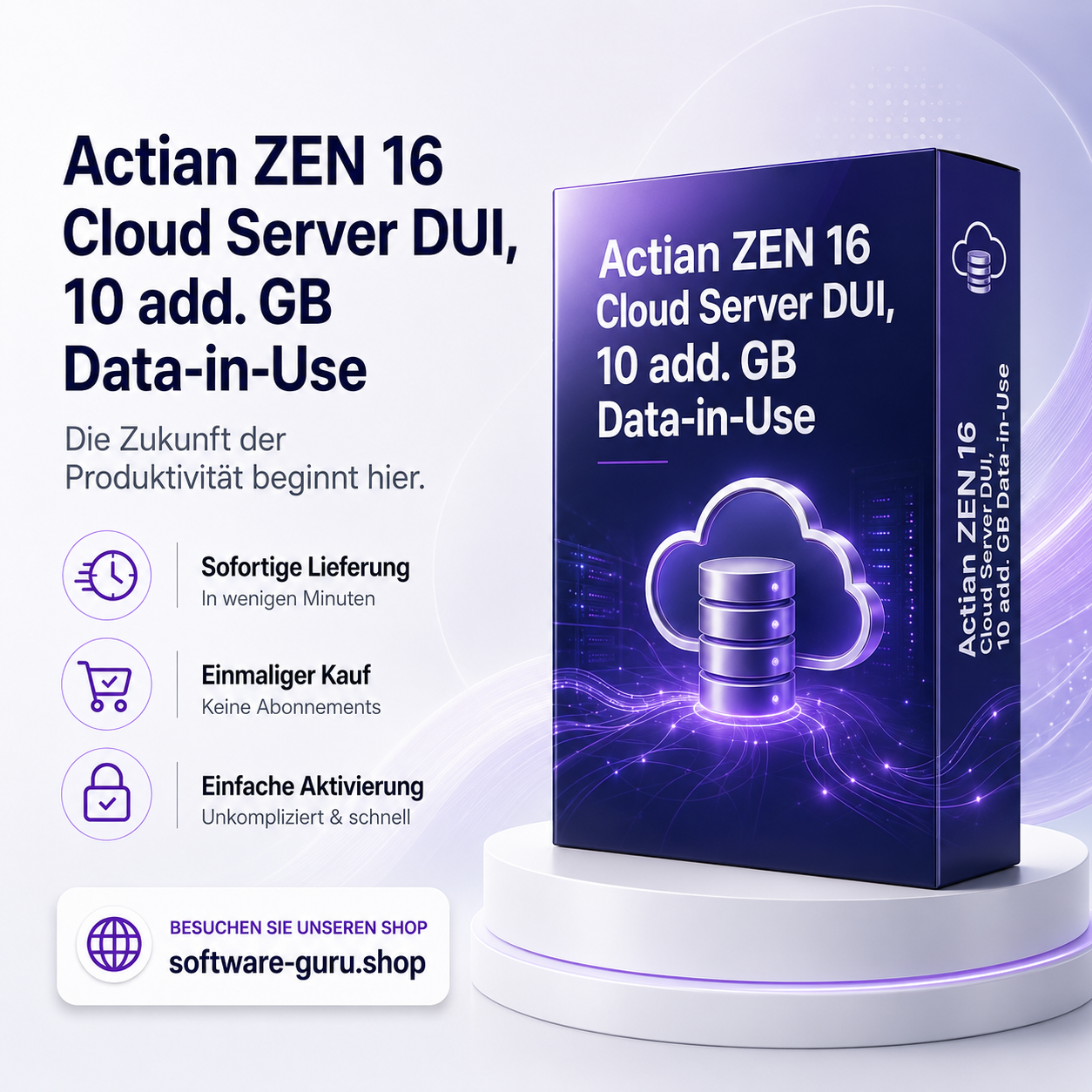 Actian ZEN 16 Cloud Server DUI, 10 add. GB Data-in-Use