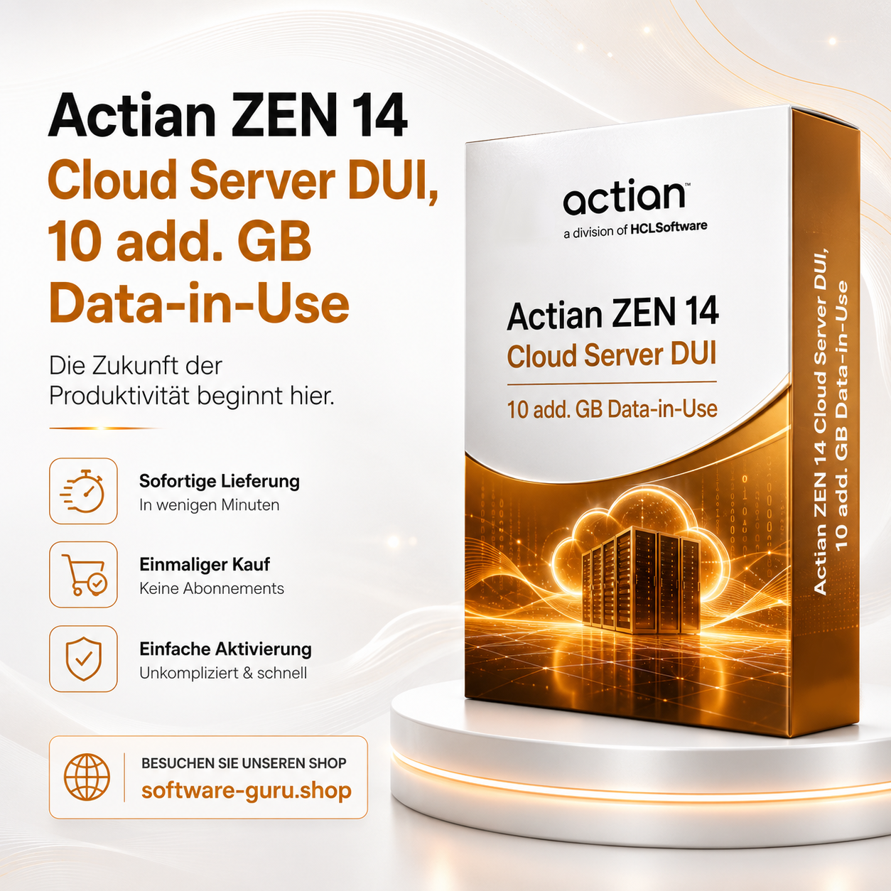 Actian ZEN 14 Cloud Server DUI, 10 add. GB Data-in-Use
