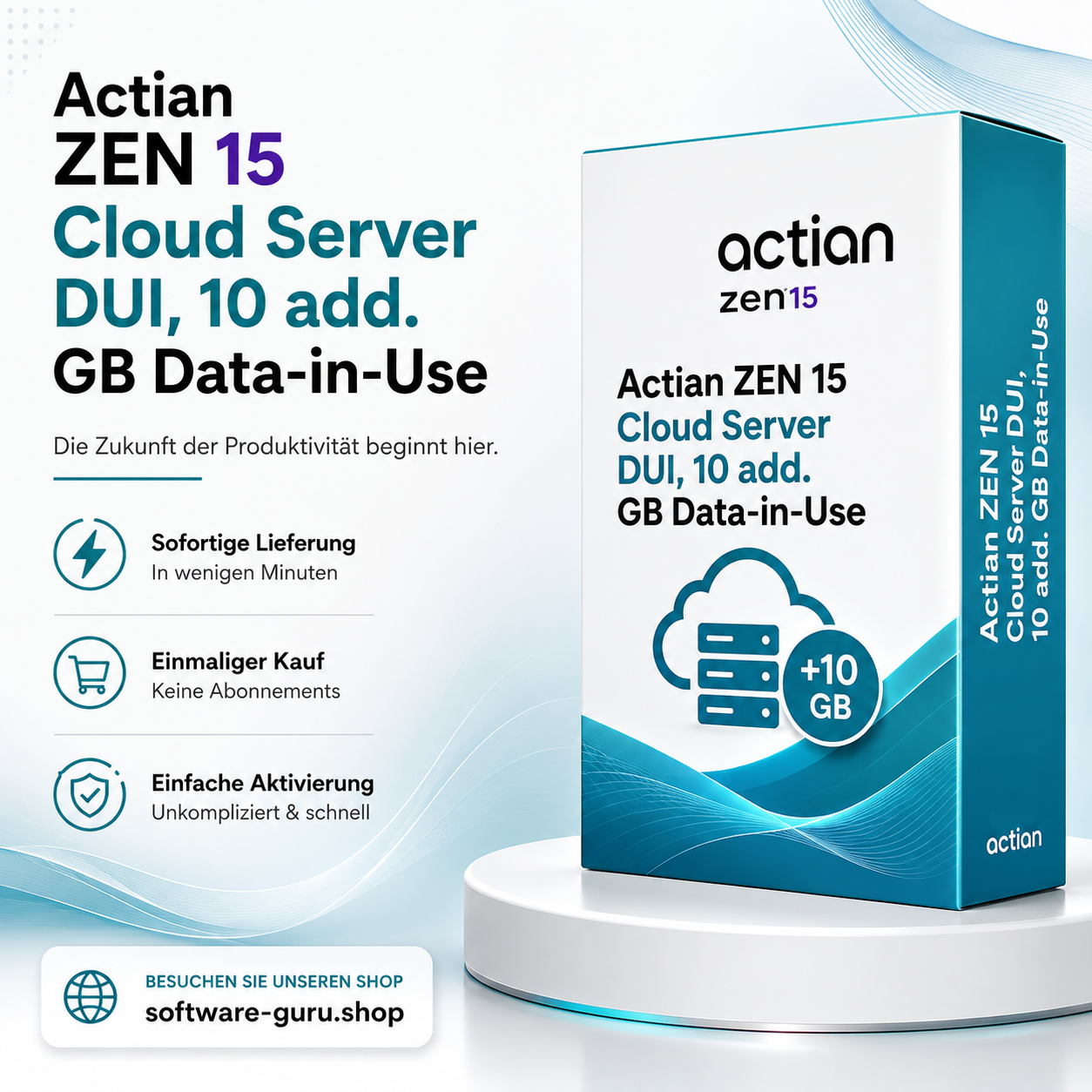 Actian ZEN 15 Cloud Server DUI, 10 add. GB Data-in-Use