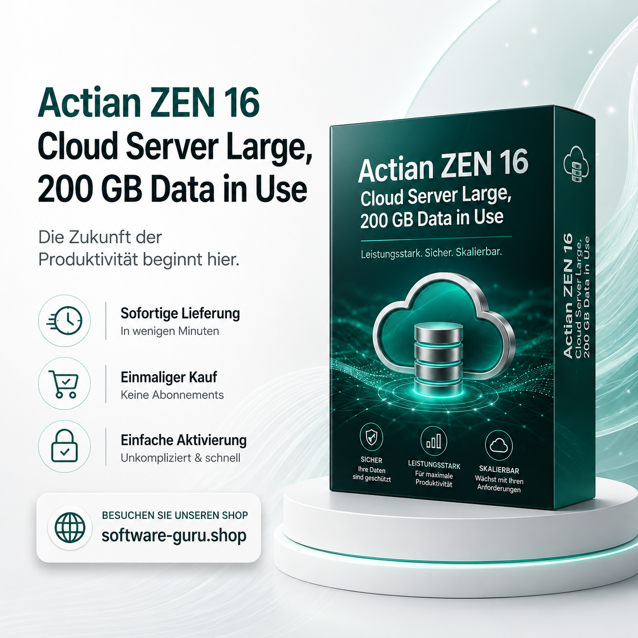 Actian ZEN 16 Cloud Server Large, 200 GB Data in Use