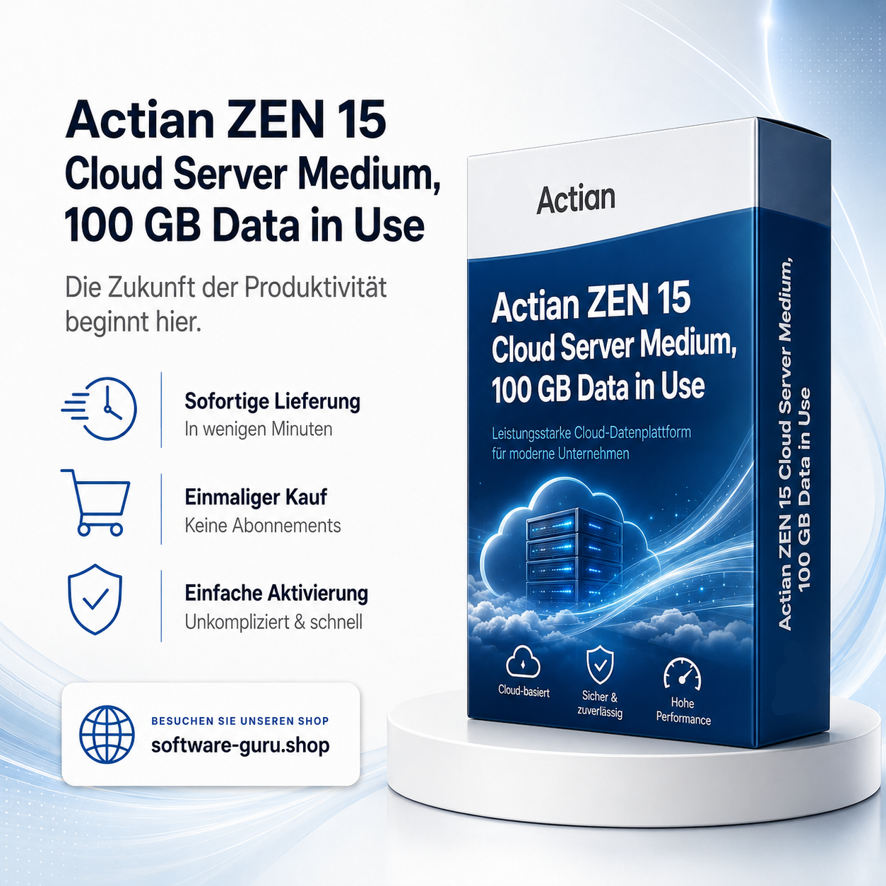 Actian ZEN 15 Cloud Server Medium, 100 GB Data in Use