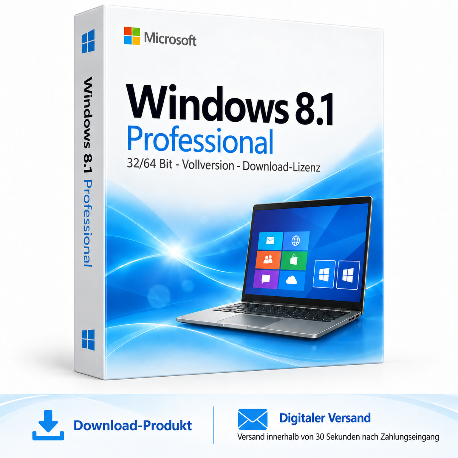 Windows 8.1 Professional 32/64 Bit Vollversion Download-Lizenz