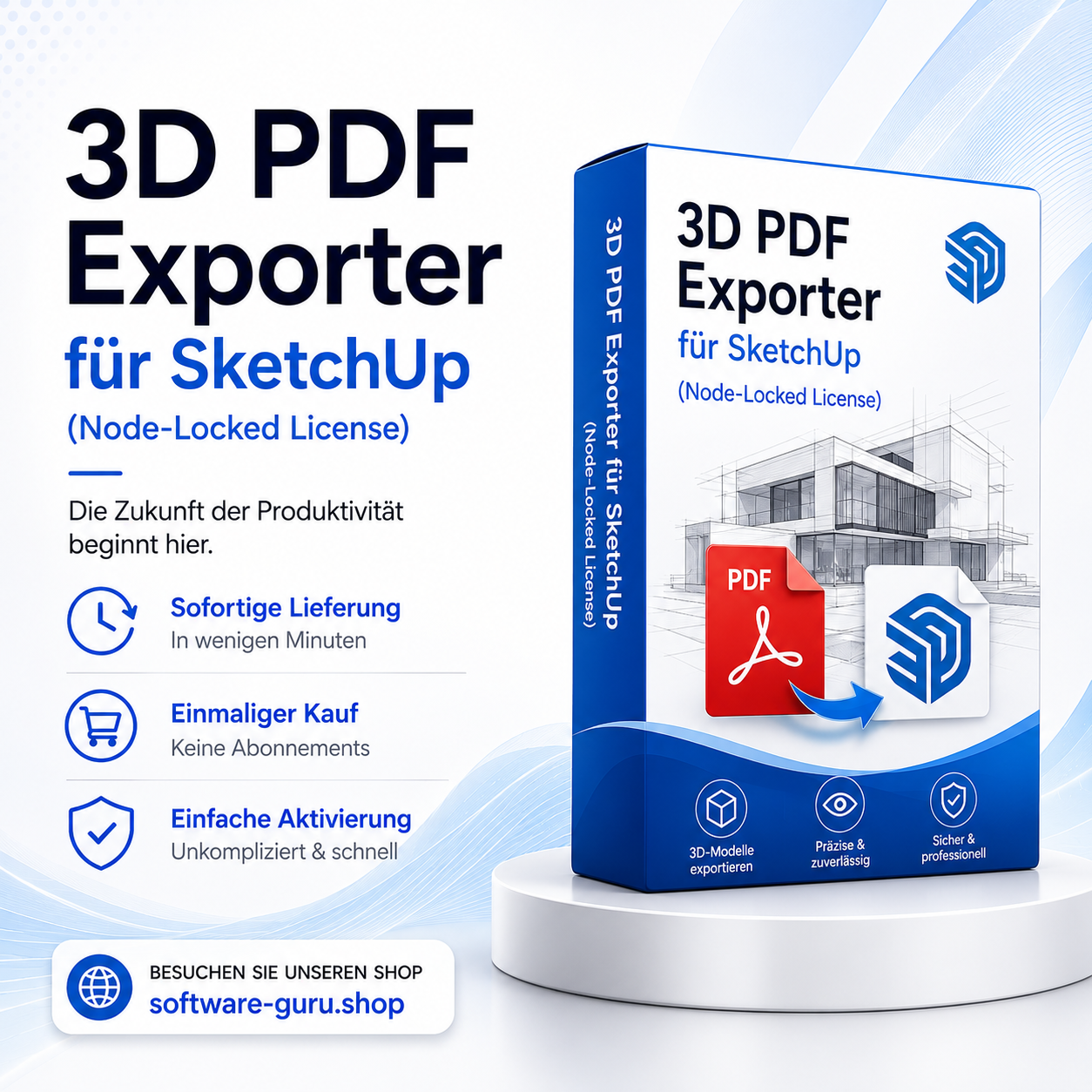 3D PDF Exporter für SketchUp (Node-Locked License)