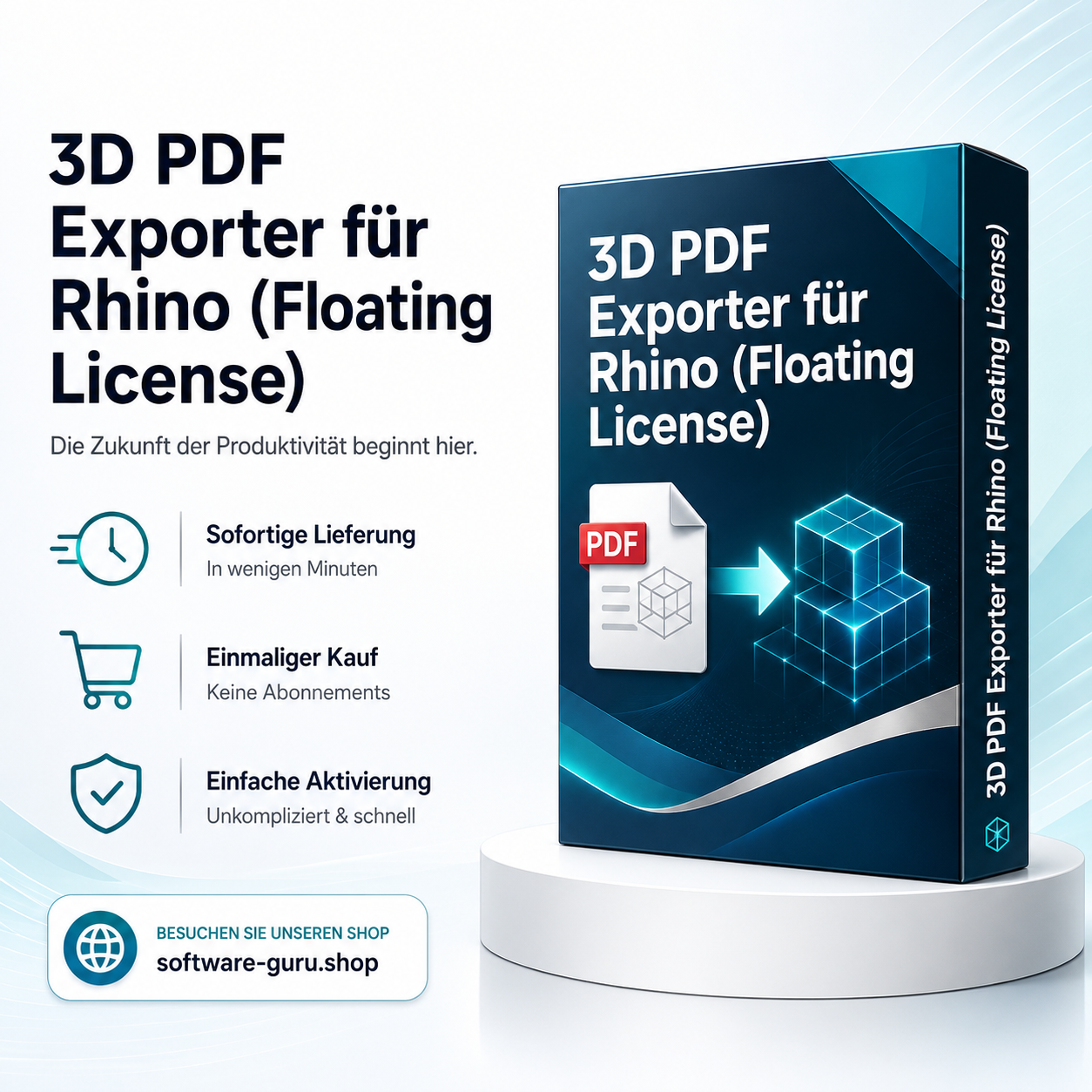 3D PDF Exporter für Rhino (Floating License)