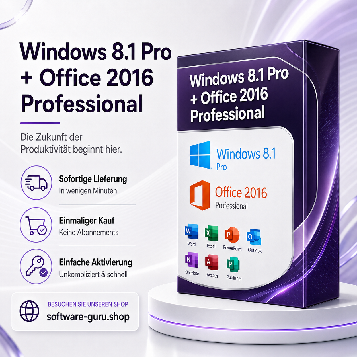 Windows 8.1 Pro + Office 2016 Professional