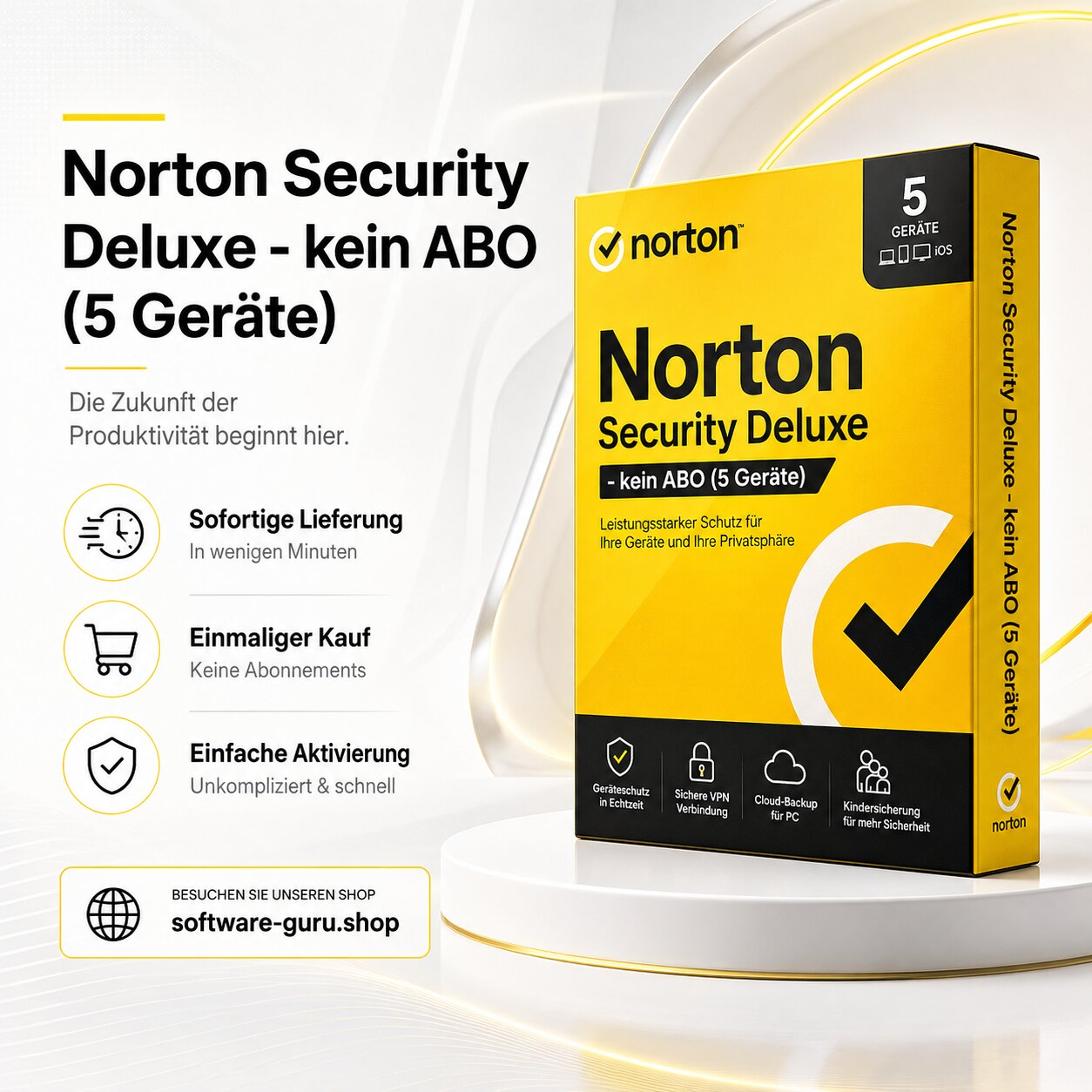 Norton Security Deluxe - kein ABO (5 Geräte)